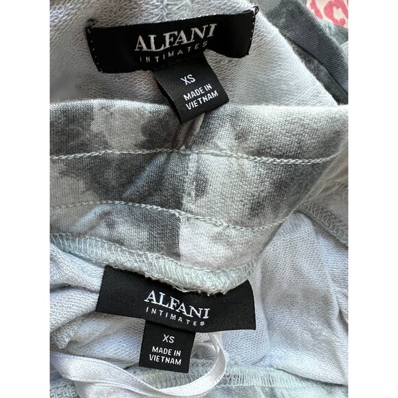 ALFANI WOMENS ULTRA SOFT CASUAL LOUNGE SHORTS SET GREY TIE DYE SIZE XS - Picture 6 of 9